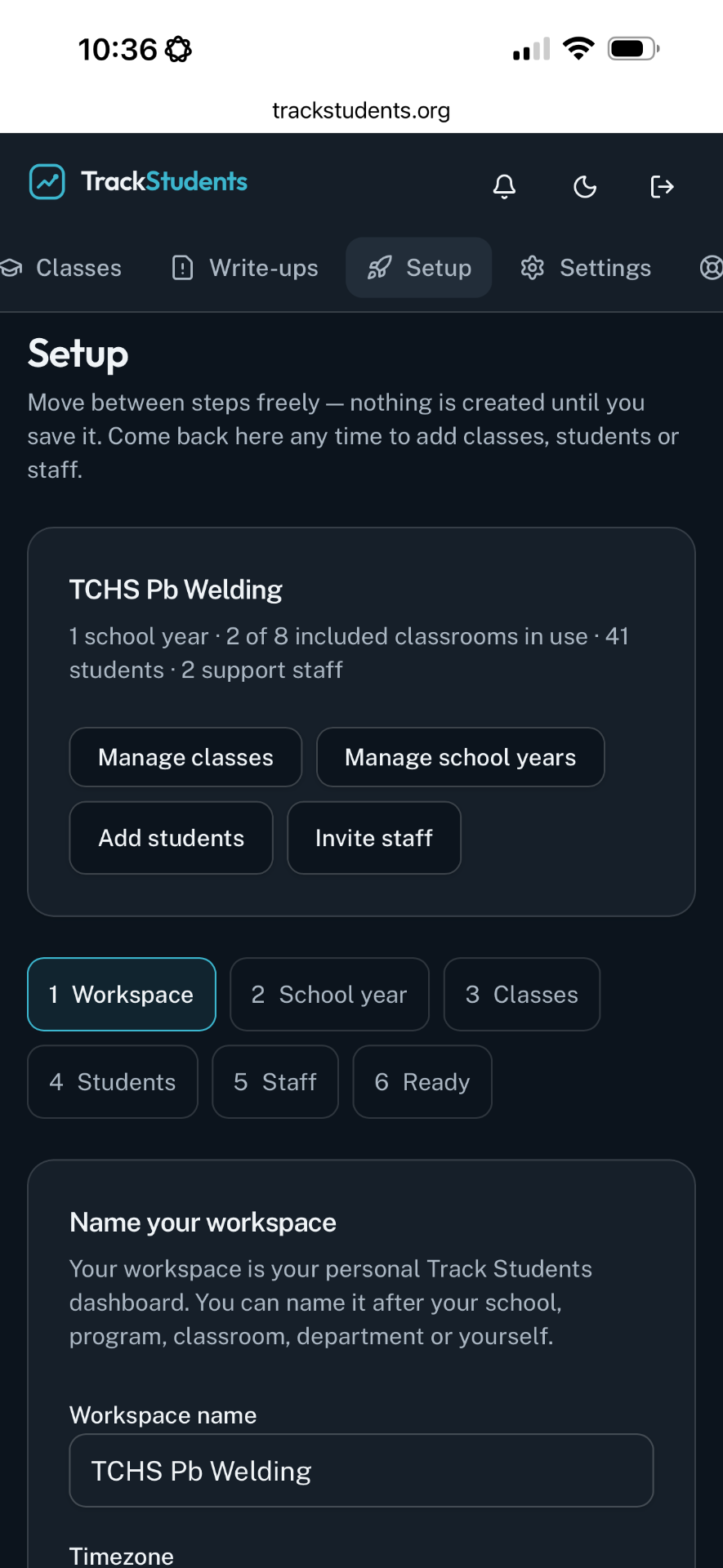 Classroom and grading template setup