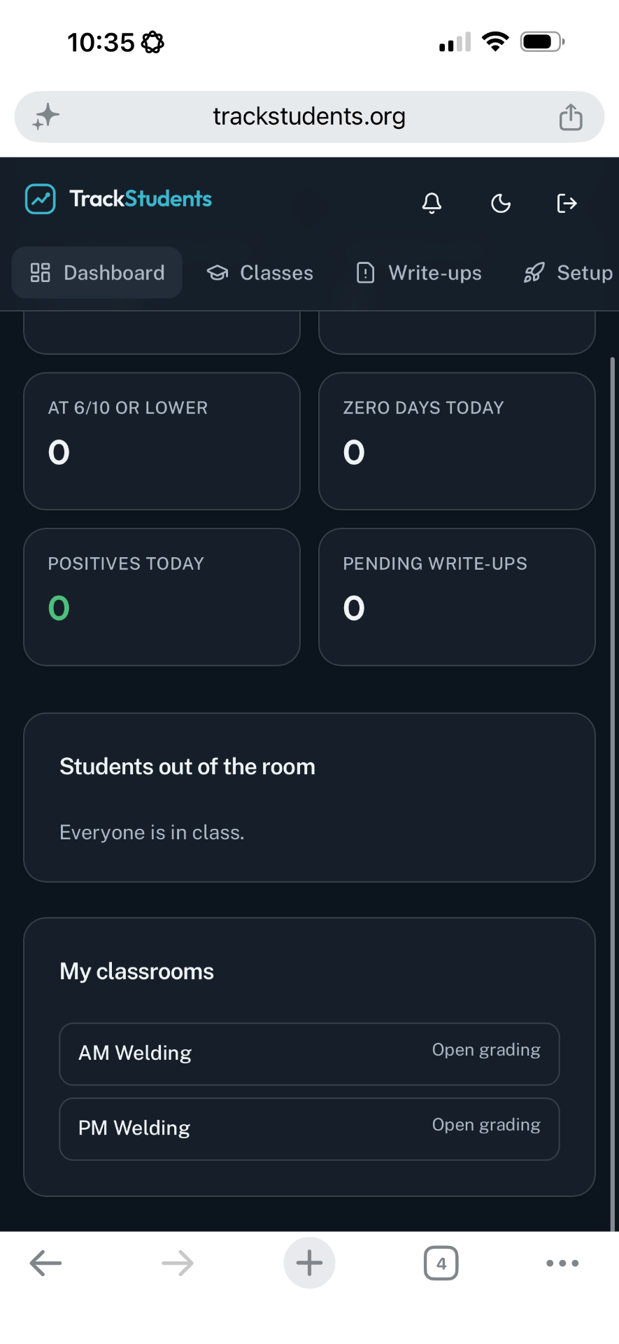 Shared classroom view